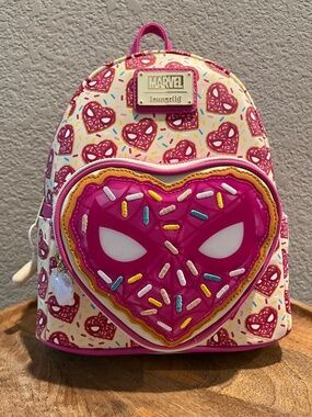 Loungefly Marvel Spider-Man Sprinkle Donut Mask Mini Backpack